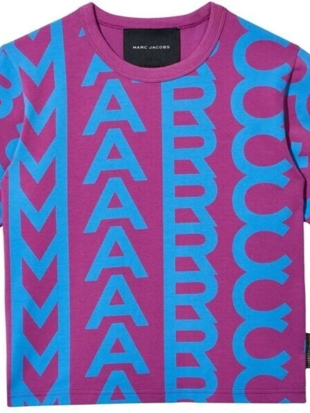 NEW MARC JACOBS Women's PURPLE BLUE THE MONOGRAM BABY TEE Shirt - Picture 6 of 6